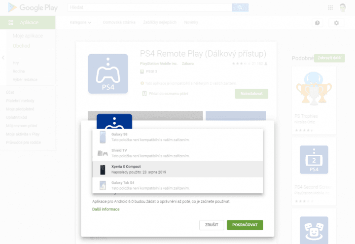 PS4 Remote Play je zatím jen pro Xperie
