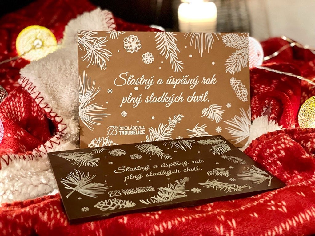 Vánoční čokoláda s přáním