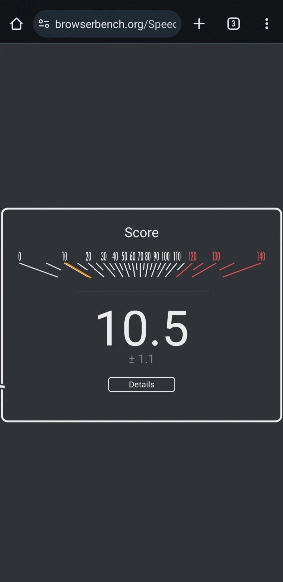 Speedometer 3.0 v prohlížeči Google Chrome