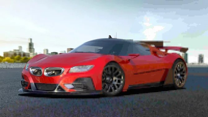 Červené auto JPEG