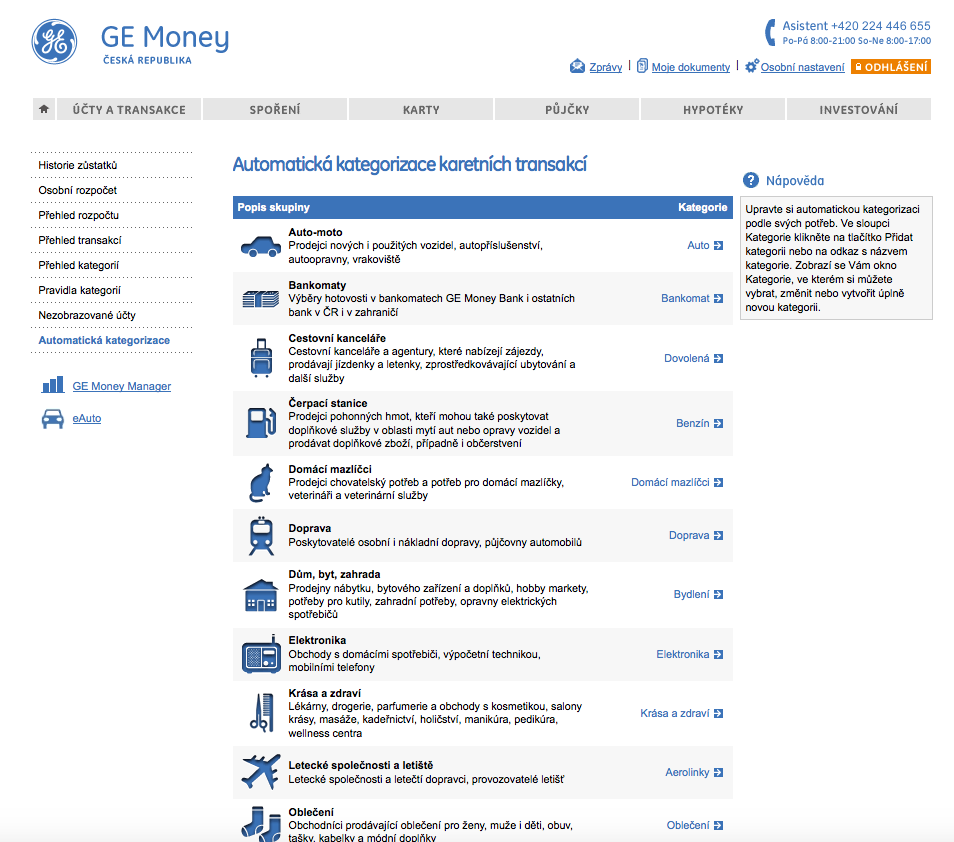 GE Money Bank. Internetové bankovnictví. 25.02.2015