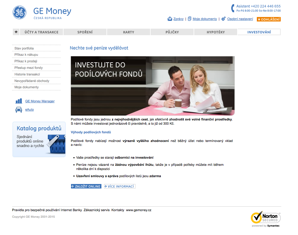 GE Money Bank. Internetové bankovnictví. 25.02.2015