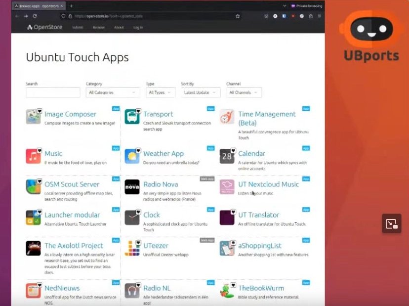 Obchod s aplikacemi v Ubuntu Touch