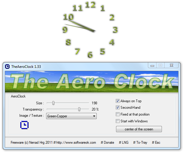TheAeroClock - analogové hodiny pro vaši plochu