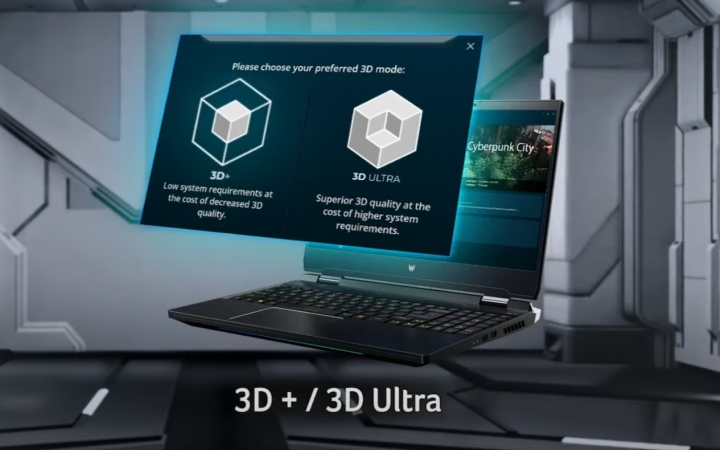 Před hraním budete mít na výběr ze dvou 3D režimů (zdroj: Acer)