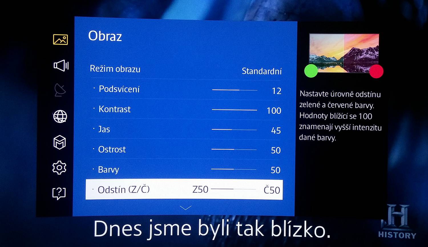 Samsung UE48JU6742U – menu nastavení