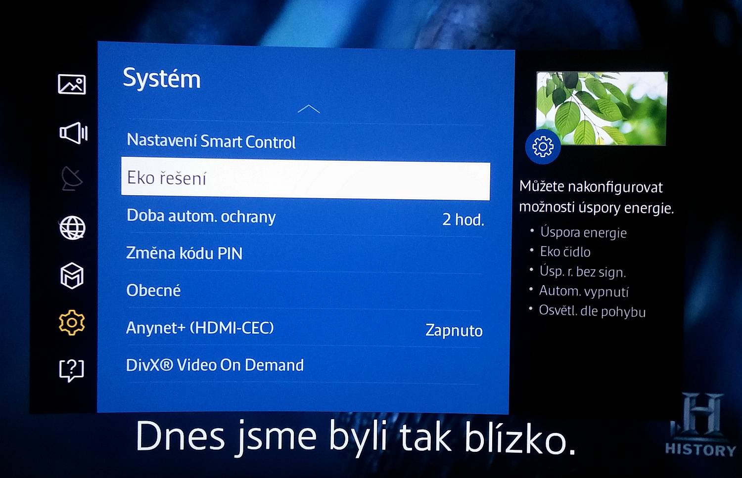 Samsung UE48JU6742U – menu nastavení