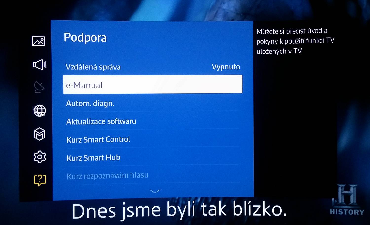 Samsung UE48JU6742U – menu nastavení