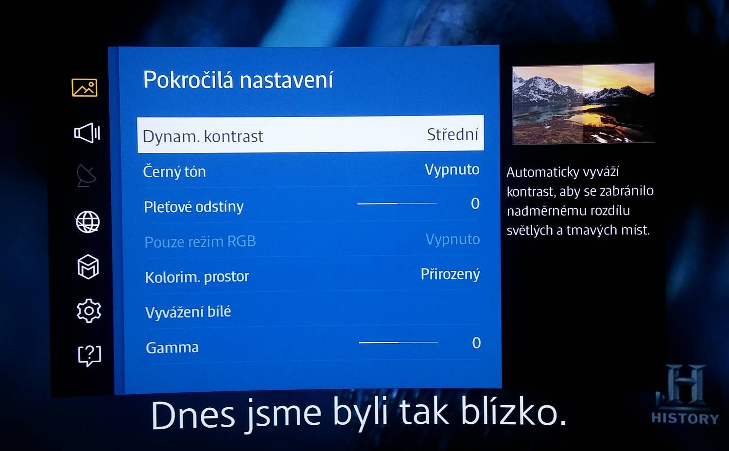 Samsung UE48JU6742U – menu nastavení