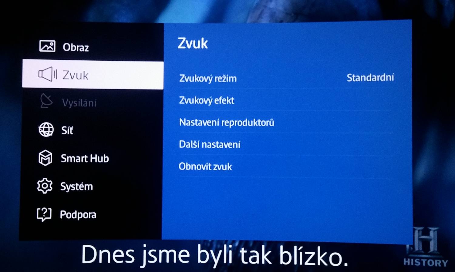 Samsung UE48JU6742U – menu nastavení