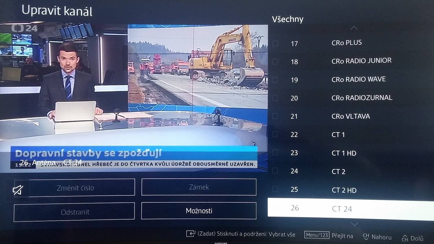 Samsung UE48JU6742U – menu nastavení