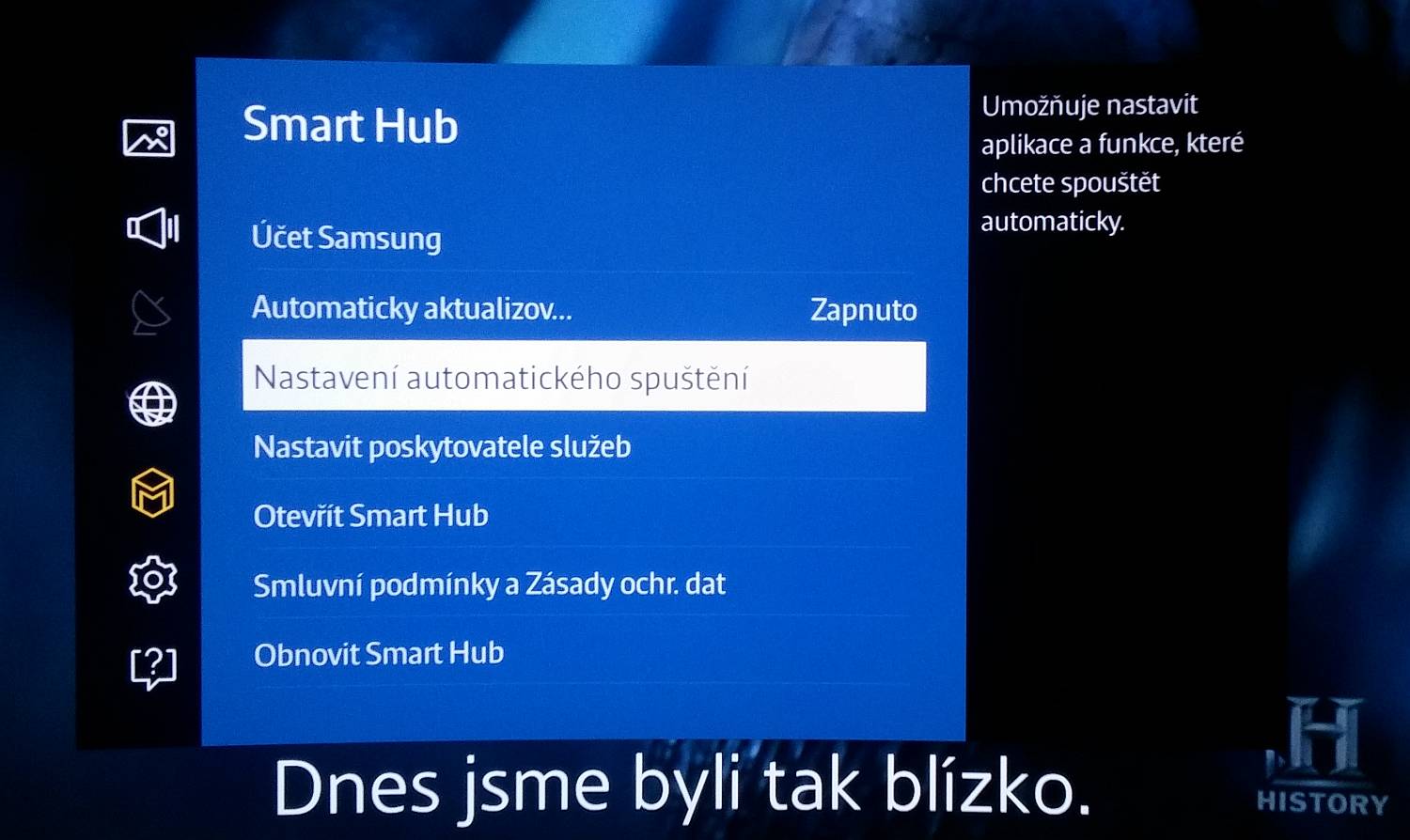 Samsung UE48JU6742U – menu nastavení