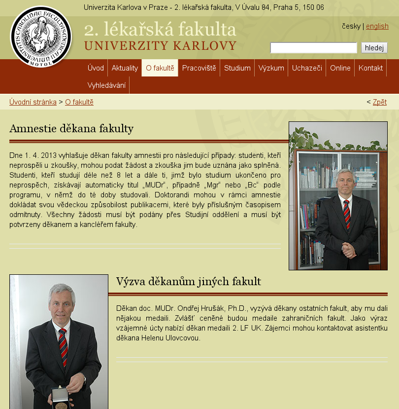 Karlova univerzita vyhlašuje studentskou amnestii