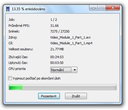 <p>Proces převodu formátů je zobrazen detailně</p>