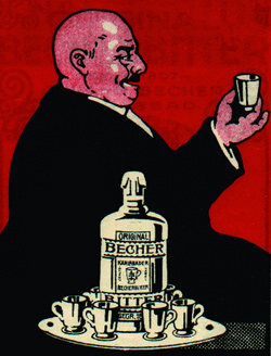 Vzhledem ke stále většímu rozšíření pojmu Becherovka byl tento počeštěný název i jeho německý ekvivalent Becher Bitter roku 1922 registrován jako ochranná známka. Do té doby se Becherovka postupně prodávala pod řadou názvů – English Bitter, Karlsbader Bitter, Karlsbader Becherbitter, Johann Becher atp.