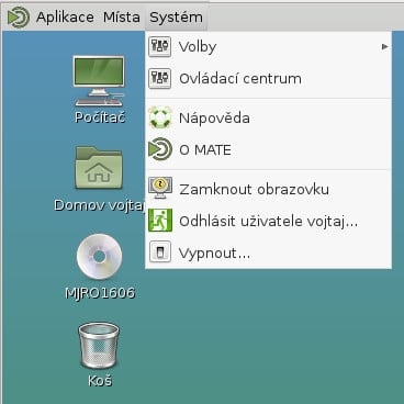 Komunitní verze Manjaro, prostředí MATE