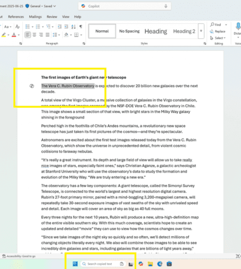 Autor: <a href="https://blogs.windows.com/windows-insider/2025/10/24/announcing-windows-11-insider-preview-build-26220-6982-dev-channel/">Microsoft</a> Funkce Copy and Search