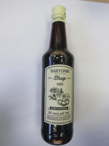Falšované potraviny - Sirup VIŠEŇ. Výrobek obsahoval podstatně méně ovocné složky, než bylo uvedeno na obale.