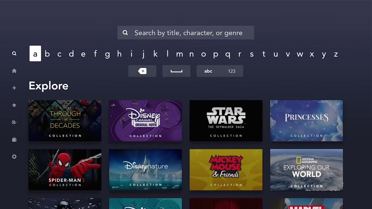 Sekce Explore v Disney+