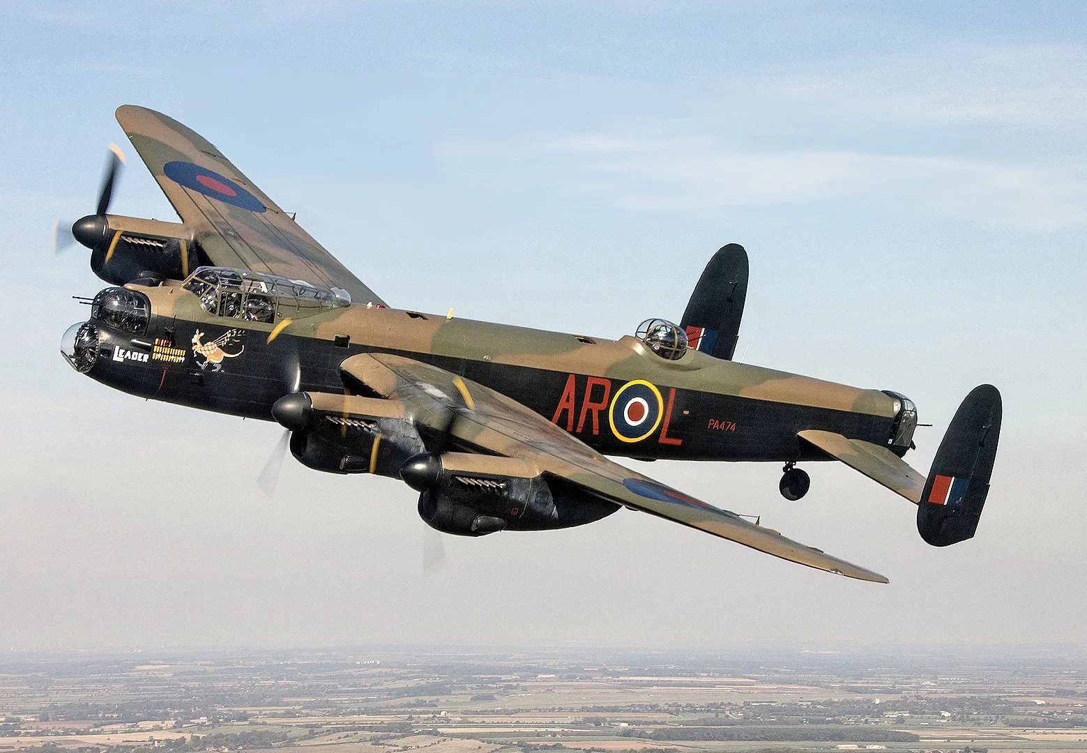 Typ bombardéru Avro Lancaster, z nějž britský letec vyskočil bez padáku