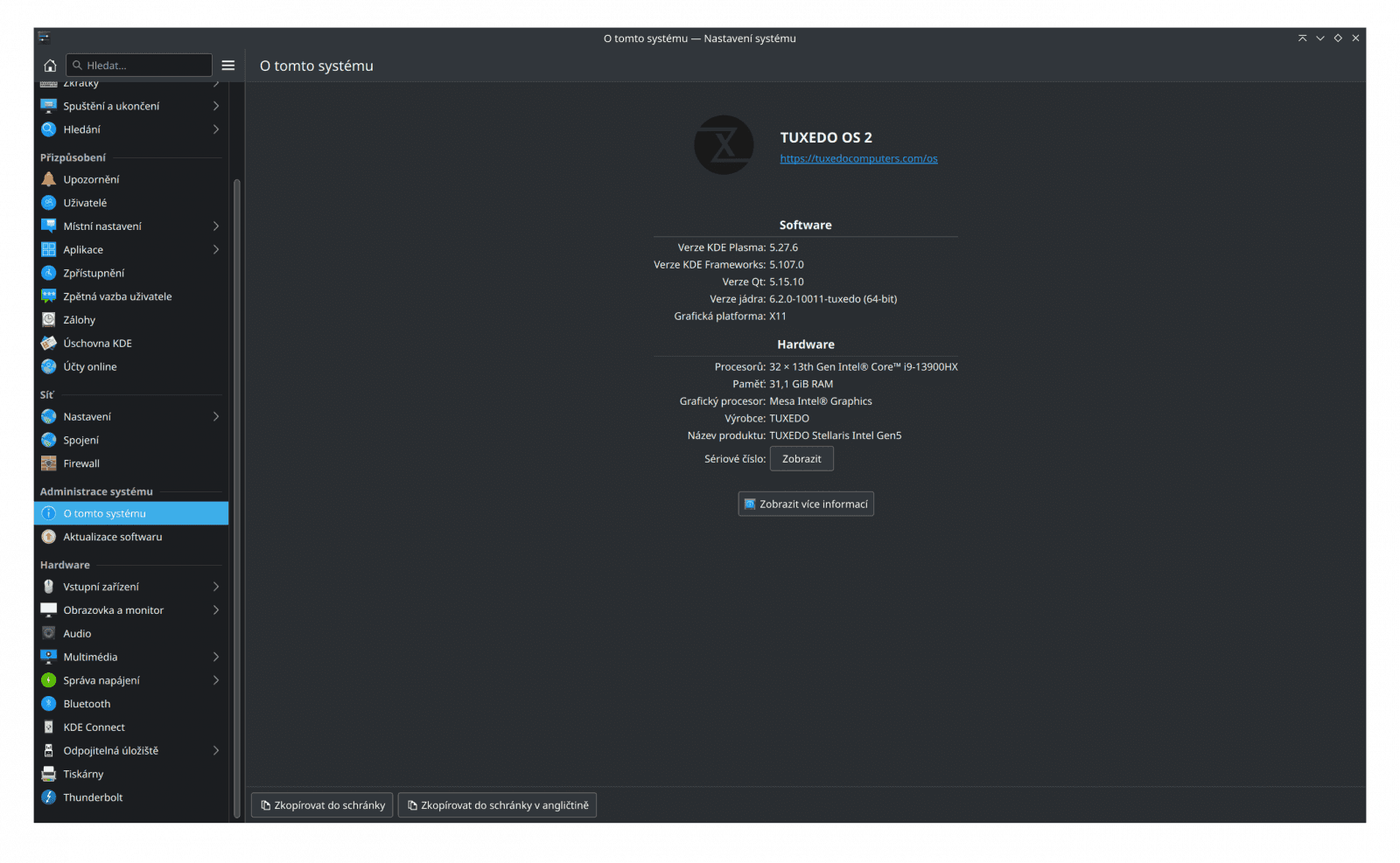 Tuxedo OS 2 - Stellaris 16