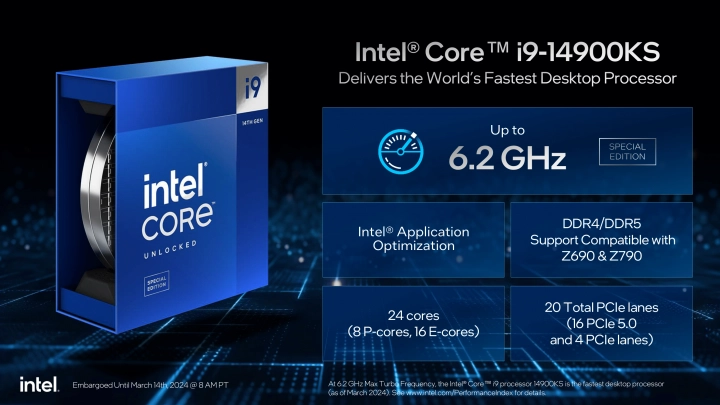 Intel uvádí Core i9-14900KS