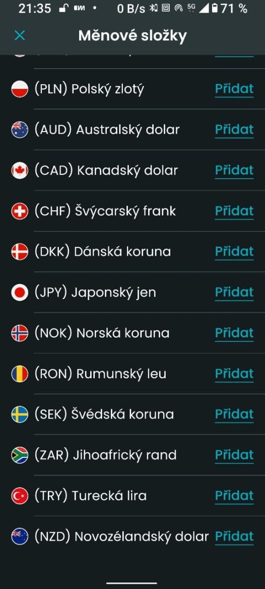 Partners Banka. Přidání měny do multiměnového účtu. (01. 02. 2026)