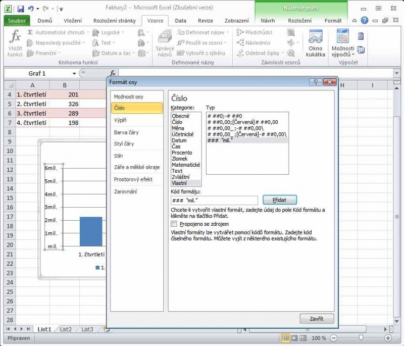 Excel 2010 - vlastní formát