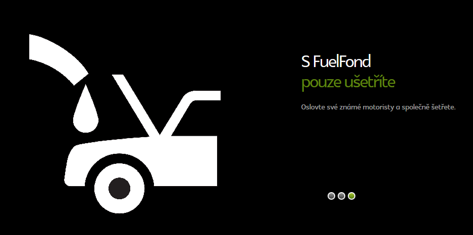 Webová stránka Fuel Fond.cz lákající na výhodu levného paliva za aktivační poplatek 3999 Kč.
