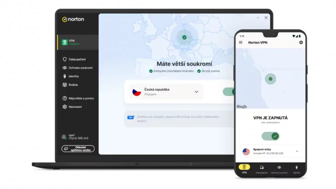 Norton vydal novou VPN, po spojení do Genu nyní integruje český antivir od Avastu