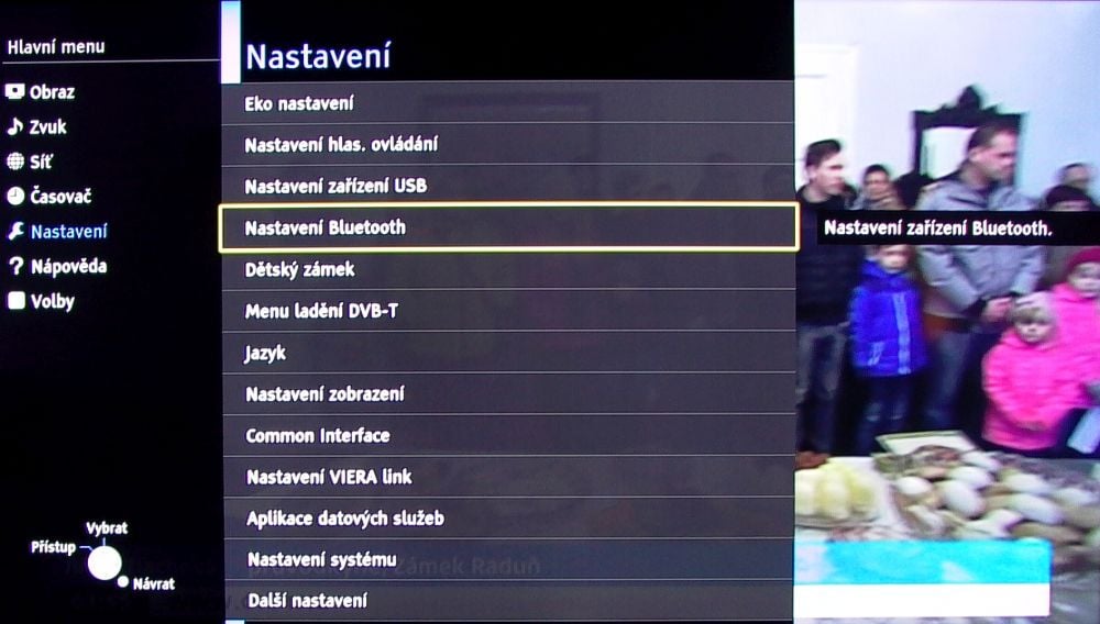 Panasonic TX-50DS630 - nastavení Bluetooth