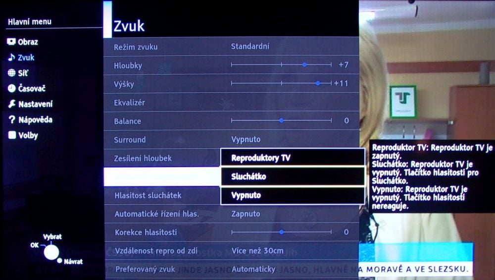 Panasonic TX-50DS630 - nastavení Bluetooth