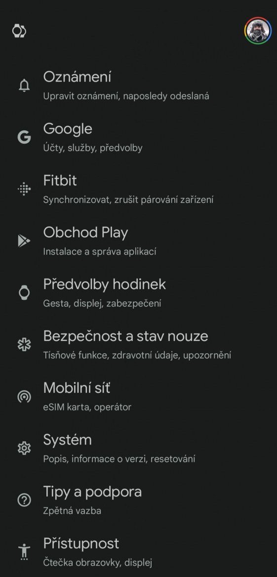 Podrobnější nastavení hodinek