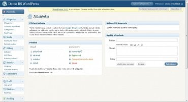 <p>Také WordPress si můžete vyzkoušet na www.cwordpress.cz/wordpress-demo</p>
