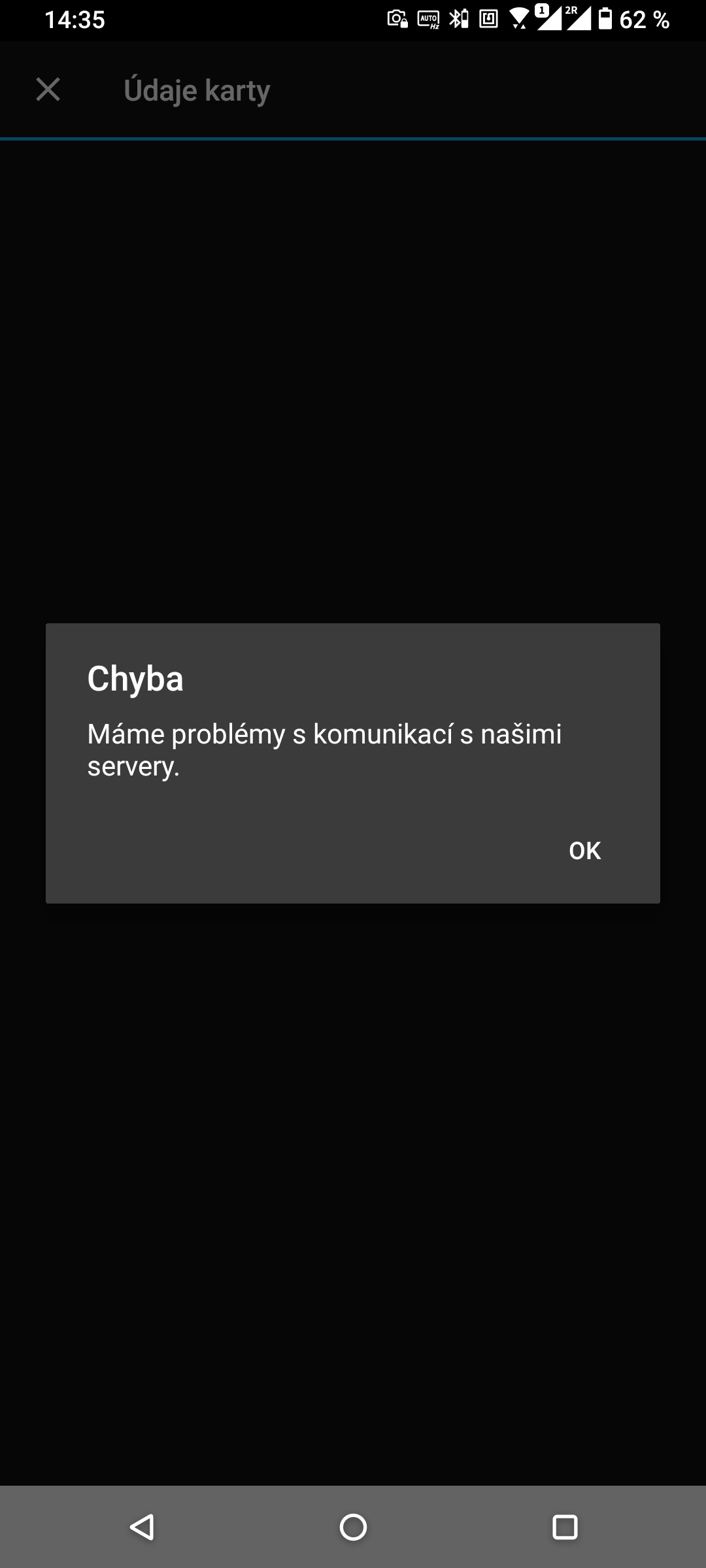 Občas se objevila nečekaná chybová hlášení. (1. 12. 2021, Asus ZenFone 7 Pro)