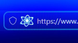 Adresní řádek se symbolem atomu