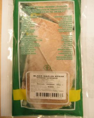 BLACK MARLIN STEAK SVÍČKOVÁ. Kategorie: Nebezpečné potraviny. Nevyhovující parametr:
kadmium, rtuť. Ve výrobku byl překročen maximální limit pro obsah rtuti a pro obsah kadmia. Výrobce: Kimbex, s.r.o., Ostrava Vítkovice. Místo kontroly: AHOLD Czech Republic, a.s., Modřice