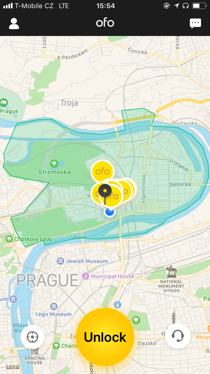 Čínská kola ofo startují v Praze