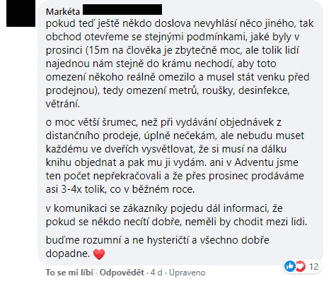 Obchodníci se na Facebooku radili, co bude dál