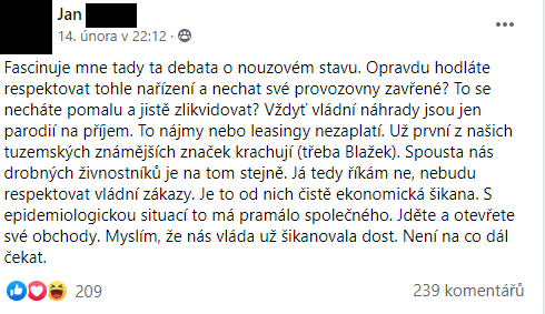 Obchodníci se na Facebooku radili, co bude dál