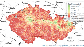 Náhledový obrázek - Je rychlejší auto, nebo hromadná doprava? Tahle mapa vám to jasně ukáže