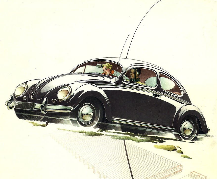 Polovina padesátých let přinesla zajímavé kreslené propagační tiskoviny, které jsou dnes vyhledávané fanoušky malých VW