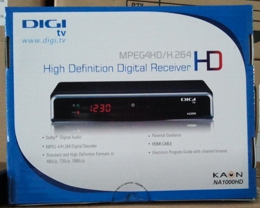 Přijímač Kaon NA 1000 HD, který bude Digi TV nabízet pro příjem HD kanálů. Zda i v Česku, to je zatím otázka.