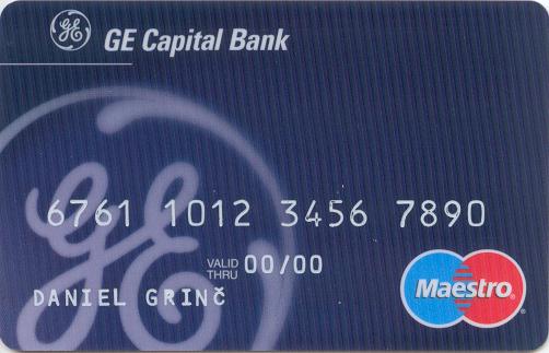 Platební karta GE Money Bank.