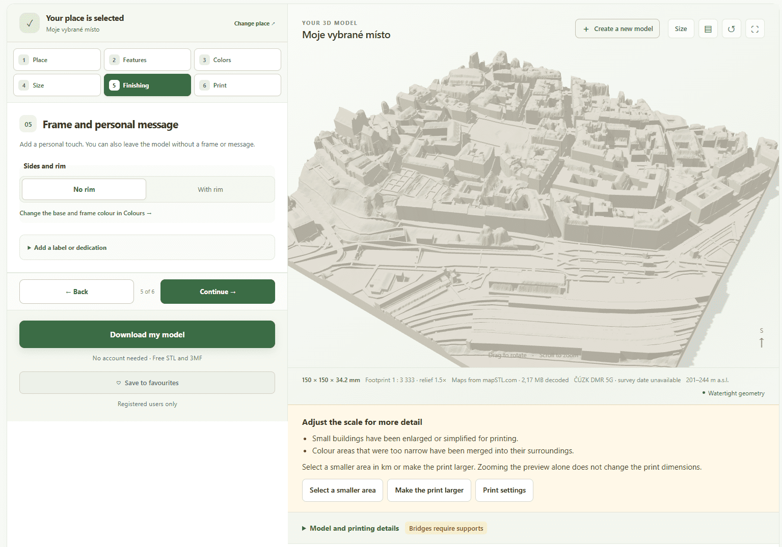 Z mapy do 3D modelu díky českému generátoru mapSTL.com