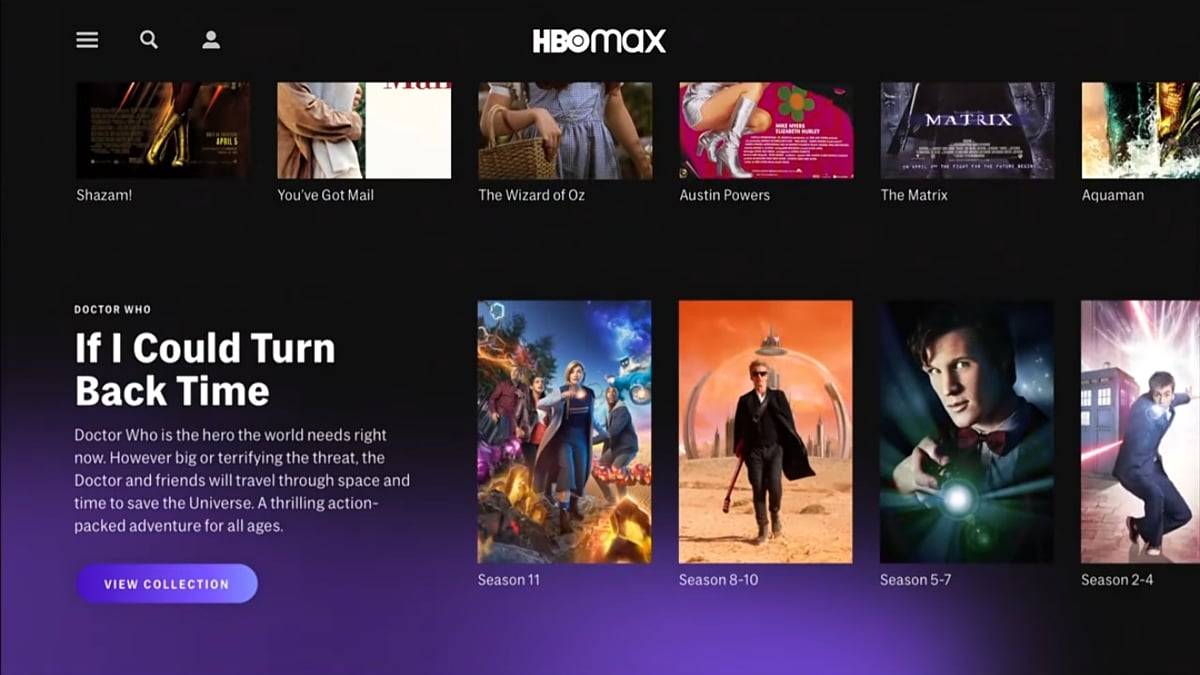 Uživatelské prostředí a nabídka HBO Max