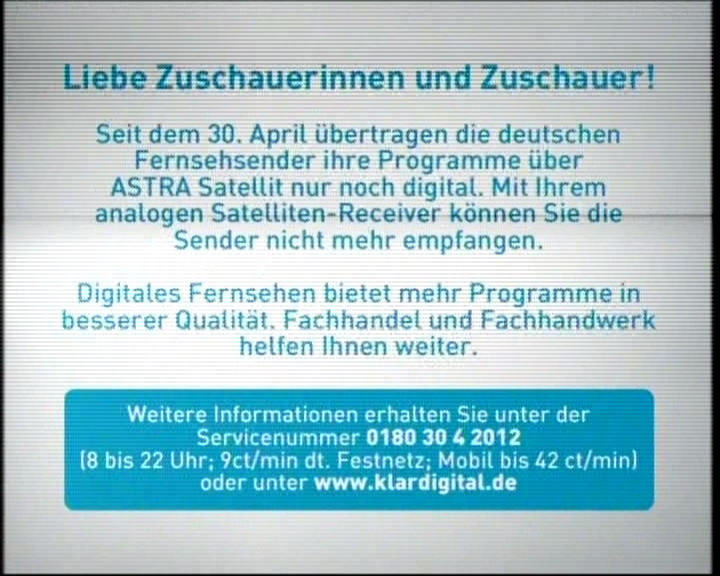 Většina programů, která byla šířena analogově ze satelitu Astra obsahuje tuto informaci.