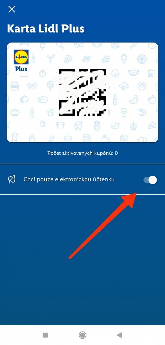 Lidl Plus, aktivace elektronické účtenky