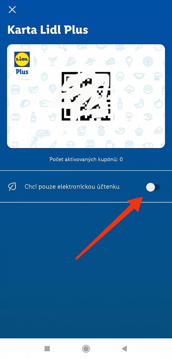 Lidl Plus, aktivace elektronické účtenky