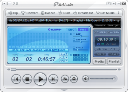 JetAudio přehrává i převádí hudbu a video
